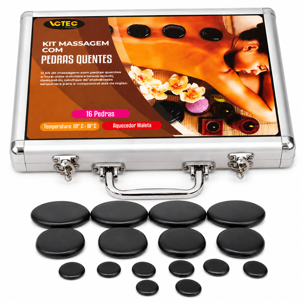 Kit Pedras Quentes Spa Therapy Massage Com Maleta Aquecedora - 16